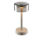 Brilliant - RAZOR dotyková stolná LED lampa, stmievateľná a nabíjateľná, LED/2,5W/5V 2700K IP44 sivá G60255/09