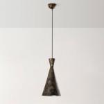 Závesné svietidlo Tom, čierno-hnedé, kov, Ø 19 cm, E27