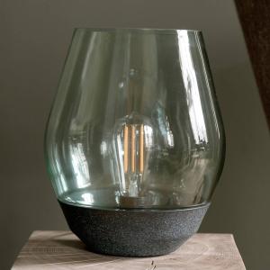 New Works stolová lampa Bowl, meď/dymovo sivá, výška 30 cm