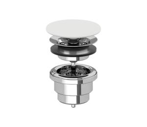 Villeroy & Boch 680800RW - Umývadlová výpusť biela/lesklý chróm 680800RW