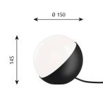 Louis Poulsen stolová lampa VL Studio, čierna, Ø 15 cm, sklo