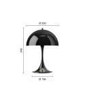 Louis Poulsen Akumulátorová lampa Panthella PORTABLE 250, čierna IP44