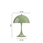 Louis Poulsen Akumulátorová lampa Panthella PORTABLE 250 machovo zelená IP44