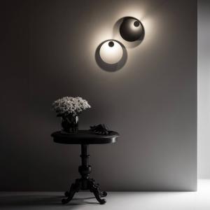 Knikerboker LED nástenné svetlo Pois, čierna, Ø 25 cm, stmievateľné