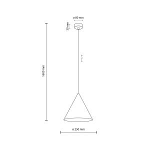Závesné svietidlo Cono, 1-pl., Ø 25 cm, pieskové, E27