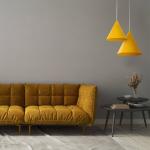 Závesné svietidlo Cono, 1-pl. , Ø 25 cm, žlté, E27