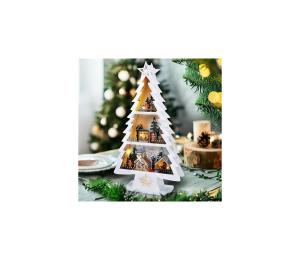 1V283 - LED vianočná dekorácia 13×LED/2×AA drevený stromček 1V283