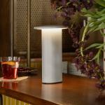 Fritz Hansen stolová LED lampa Solae, sivá, hliník, IP44