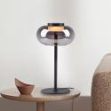 Schöner Wohnen stolová LED lampa Sia, čierna/dymovo sivá 3 000 K