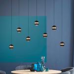 Schöner Wohnen LED závesné svietidlo Lini čierna 7-pl. dĺžka 3 000 K