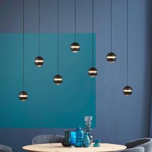 Schöner Wohnen LED závesné svietidlo Lini čierna 7-pl. dĺžka 3 000 K