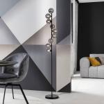 Schöner Wohnen stojacia lampa Dubai, dymové sklo, 9-pl., G9