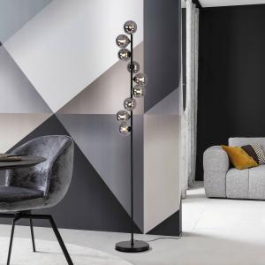Schöner Wohnen stojacia lampa Dubai, dymové sklo, 9-pl., G9