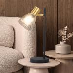 Stolová lampa Lindita, sklo, dymovo sivá, E14, otočná