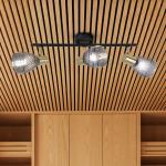 Stropné svietidlo Lindita, 3-pl., sklo, dymovo šedé, E14