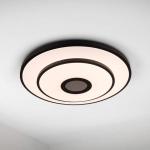 stropné LED svetlo Genua, čierne, železo, CCT, diaľkové ovládanie