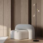 Stojacia lampa Lindita, 3-pl., sklo, železo, dymovo sivá, E14