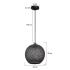 Závesné svietidlo Yumak, čierne, Ø 26 cm, lano, 1-pl