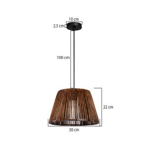 Závesné svietidlo Roya Conic, Ø 30 cm, tmavohnedé, papier