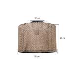 Stropné svietidlo Goza, hnedé vzorované, látka, Ø 30 cm