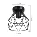 Stropné svietidlo Patara, čierne, Ø 20 cm, mriežkový tienidlo, kov