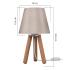 Stolová lampa Dona, béžová/farba dreva, látka, drevo, trojnožka