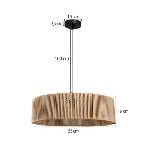 Závesné svietidlo Roya Cylinder, Ø 55 cm, béžová, papier