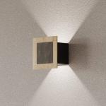 LED nástenné svetlo Chile S, dub/granit, výška 15 cm, stmievateľné