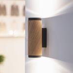 Nástenné svetlo Bolivia, dub/čierna, výška 18 cm, GU10