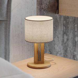 Stolová lampa Chile S, dub/granit, textil, drevo, výška 30 cm