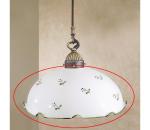 Kolarz Náhradné univerzálne sklo NONNA, pätica E27, priemer 20 cm, biela/zelená 731.G21