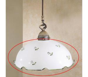 Kolarz Náhradné univerzálne sklo NONNA, pätica E27, priemer 20 cm, biela/zelená 731.G21