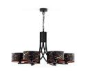 Jupiter 2108- Luster na reťazi ARTHUR 6xE27/15W/230V čierna/oranžová/mramorový dekor 2108