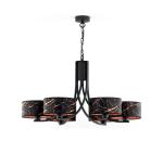 Jupiter 2108- Luster na reťazi ARTHUR 6xE27/15W/230V čierna/oranžová/mramorový dekor 2108