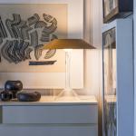 Foscarini stolová LED lampa Chapeaux M, okrová žltá