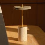 UMAGE LED akumulátorová lampa Asteria MOVE MINI travertín/mosadz IP44