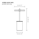 UMAGE Akumulátorová lampa Asteria MOVE MINI, mramorovo sivá/mosadz IP44
