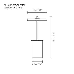 UMAGE Akumulátorová lampa Asteria MOVE MINI, mramorovo sivá/mosadz IP44