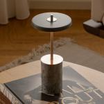 UMAGE Akumulátorová lampa Asteria MOVE MINI, mramorovo sivá/oceľová, IP44