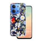 Puzdro Glow Xiaomi Redmi 15 4G/5G, vzor kvety - modré