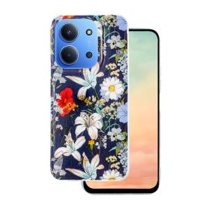 Puzdro Glow Xiaomi Redmi 15 4G/5G, vzor kvety - modré
