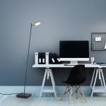 PURE Mira LED stojacia lampa, čierna perla, diaľkové ovládanie