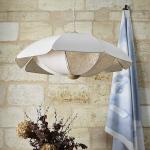 MARKET SET závesné svietidlo Coquillage, 110 cm krémová, ľanová