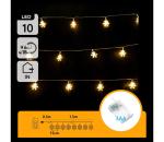 B.V.  - LED Vianočný reťazec 10xLED/3xAA 1,5m, teplá biela, snehové vločky B10303Q6R