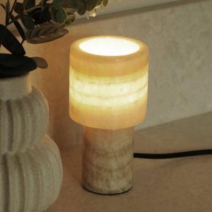 PR Home stolová lampa Lucie, krémová, mramor, výška 16 cm, G9