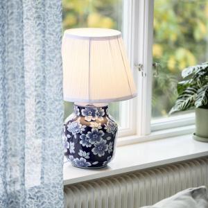 PR Home stolová lampa Fanny, modrá/biela, keramika, 47 cm, E27