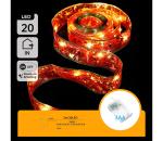 B.V.  - LED vianočný svetelný reťazec 20xLED/3xAA 2m teplá biela, červená B103033XF