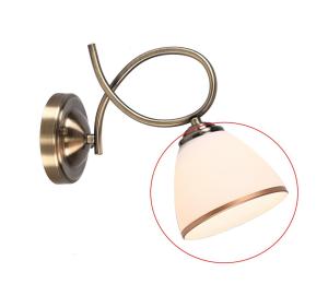 Brilagi - Náhradné sklo pre nástennú lampu a luster FRED E27, priemer 13,5 cm, krémová/bronzová 63500