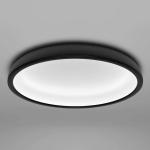 stropné LED svetlo Reflexio, Ø 46 cm, čierne