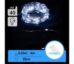 B.V.  - LED vianočná svetelná reťaz 40xLED/2x3V 4m studená biela B10303K10